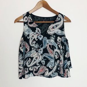 Metaphor Sleeveless Blouse Paisley Size XS